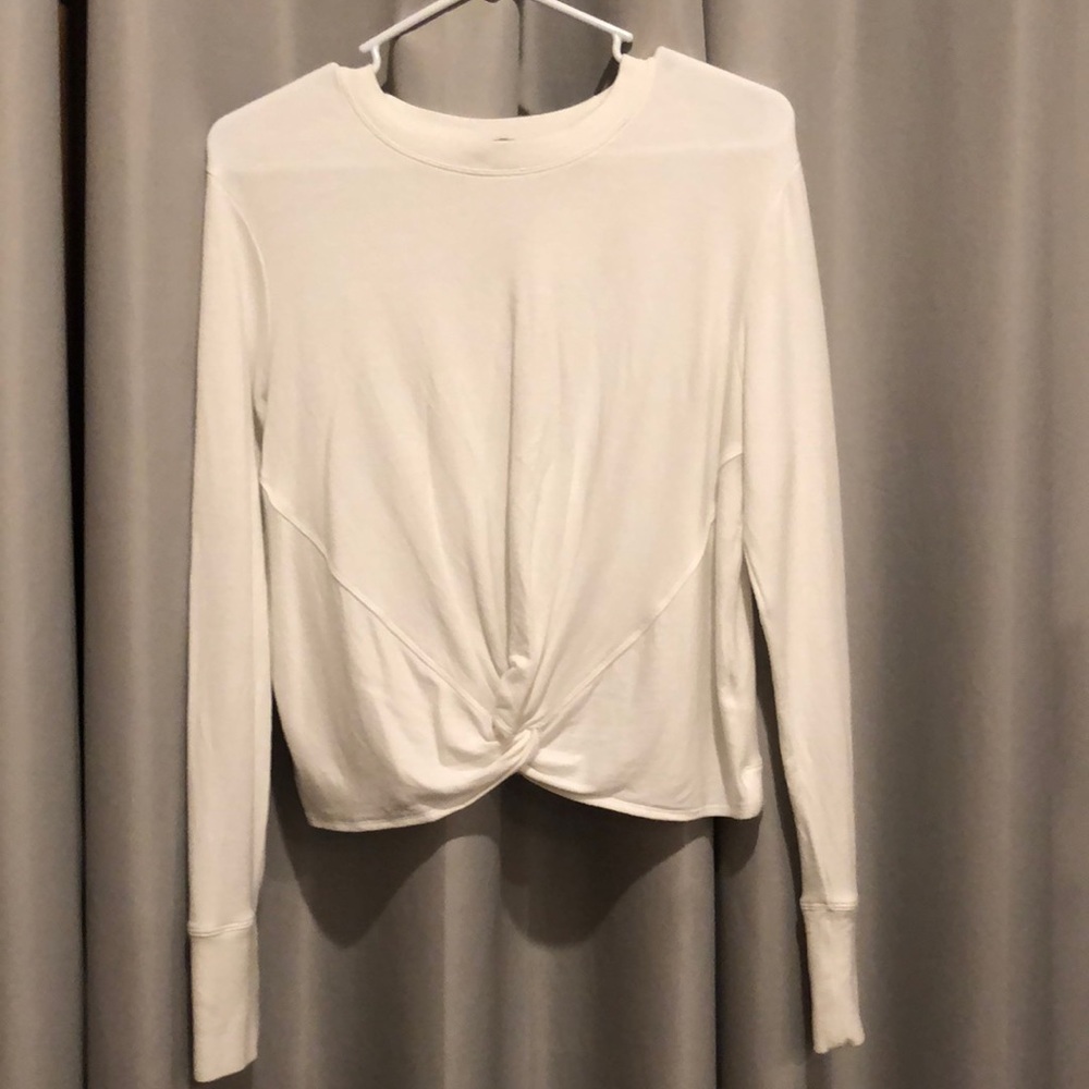 White twist front sweater